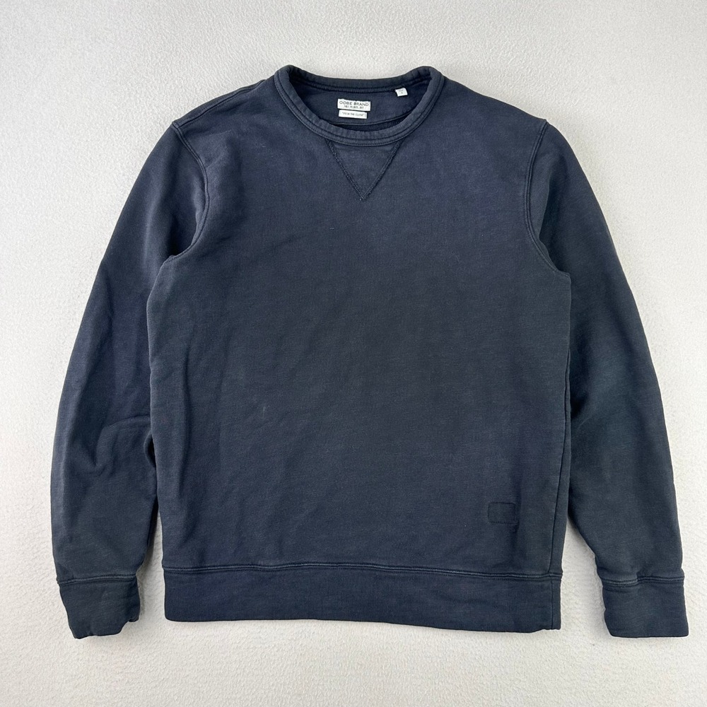 OOBE Brand French Terry Sweatshirt Men‎ S Charcoal Crewneck V-Stitch Pullover